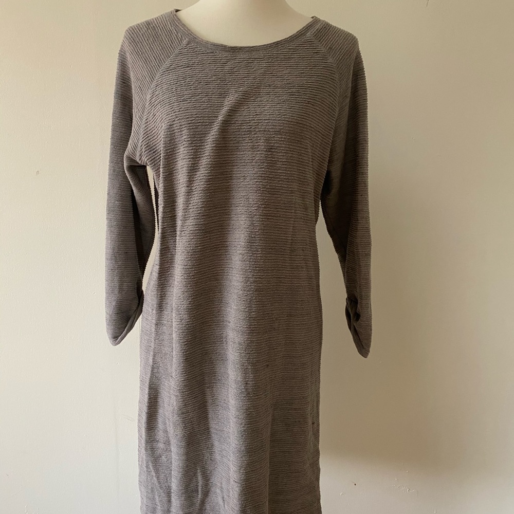 Caslon light grey textured dress